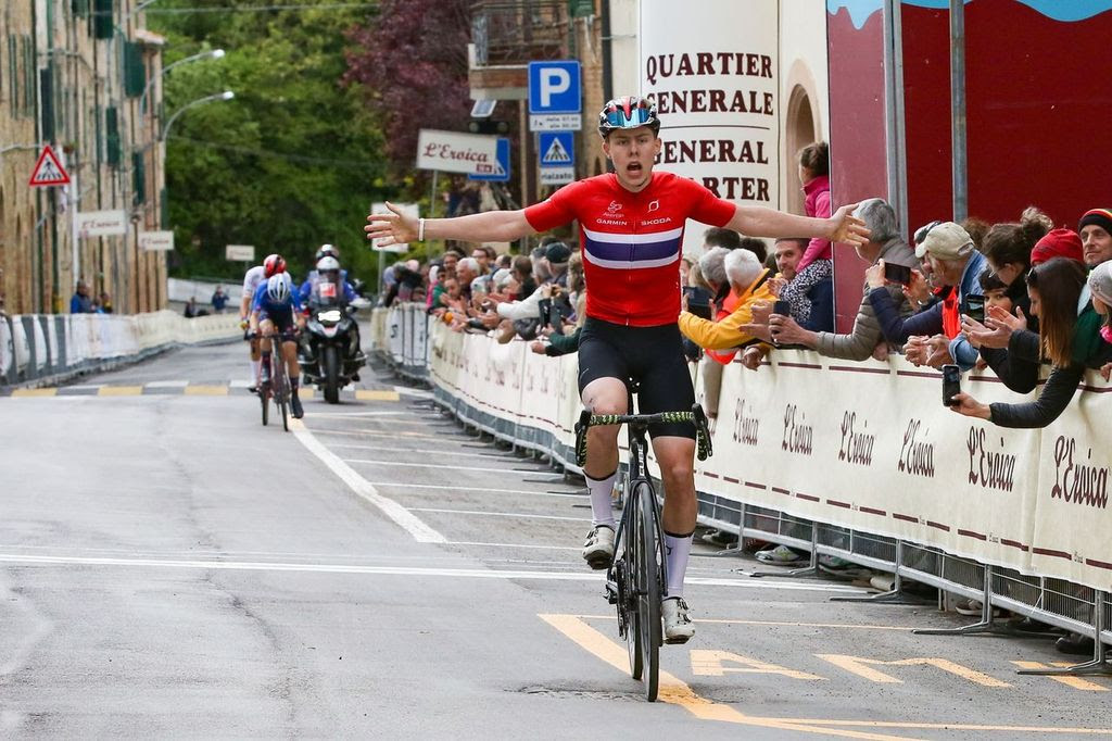 Eroica Juniores-Uci Nations Cup 2024 - la vittoria di Kristoff a Chiusdino (foto Guido Rubino)