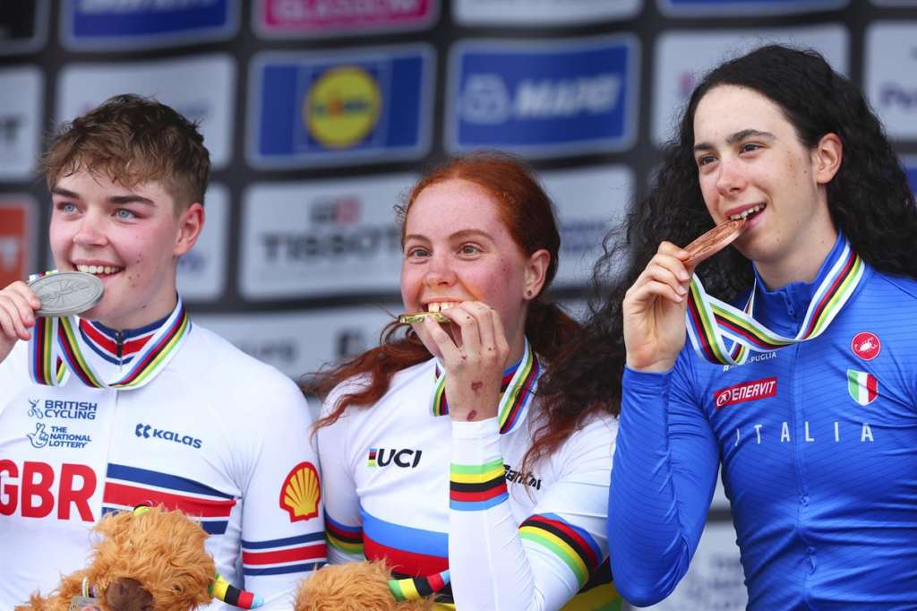 Glasgow 2023 podio crono junior femminle Venturelli