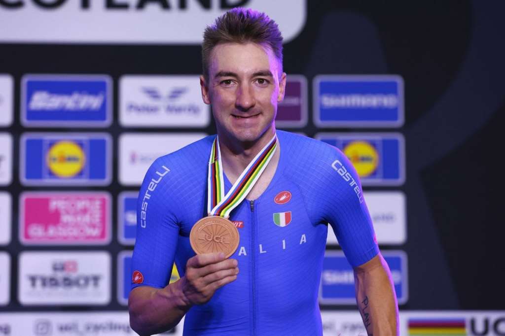 Viviani Glasgow 2023 (Foto SprintCyclingAgency e @federciclismo)