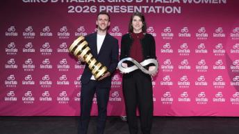 Simon Yates ed Elisa Longo Borghini alla presentazione del Giro d'Italia
